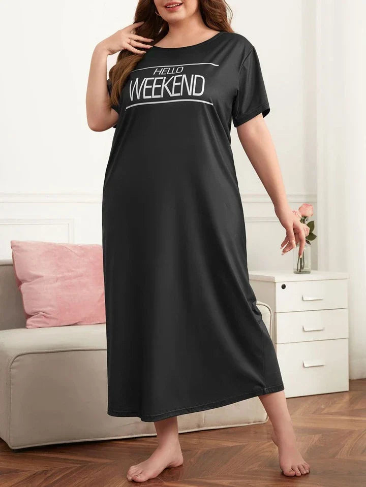 Hello Weekend black Nighty for Women