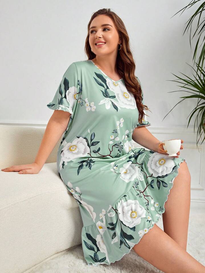 Floral Print Nighty for Beautiful Night