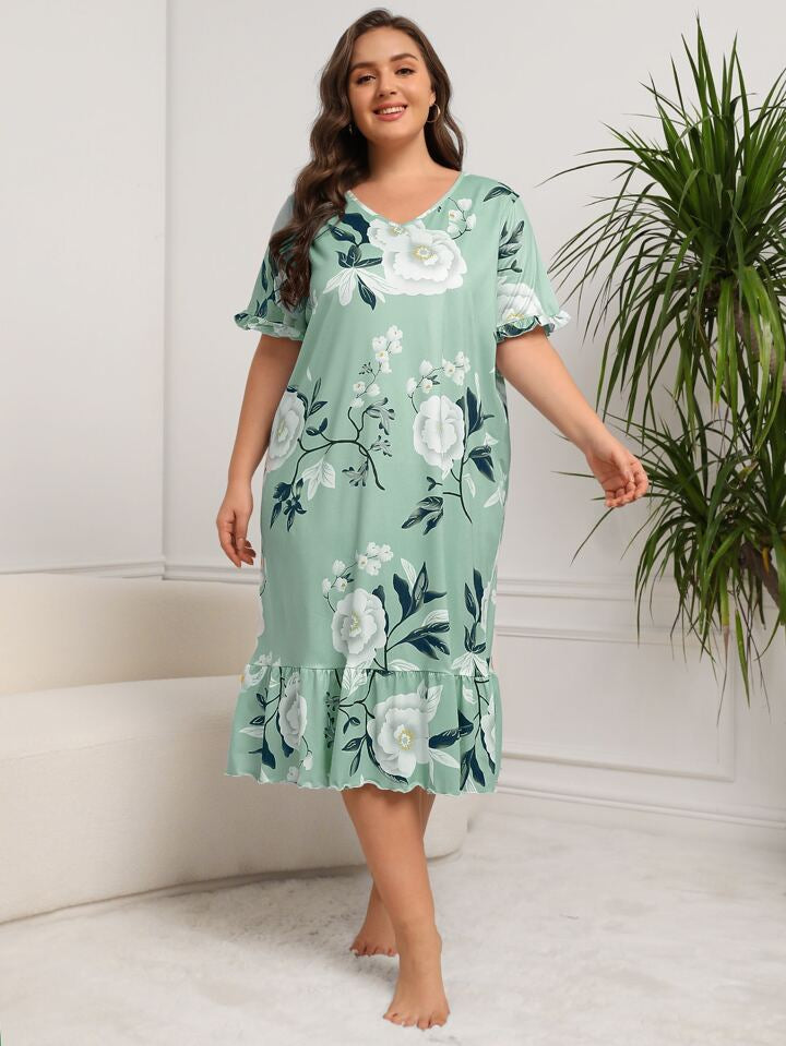 Floral Print Nighty for Beautiful Night