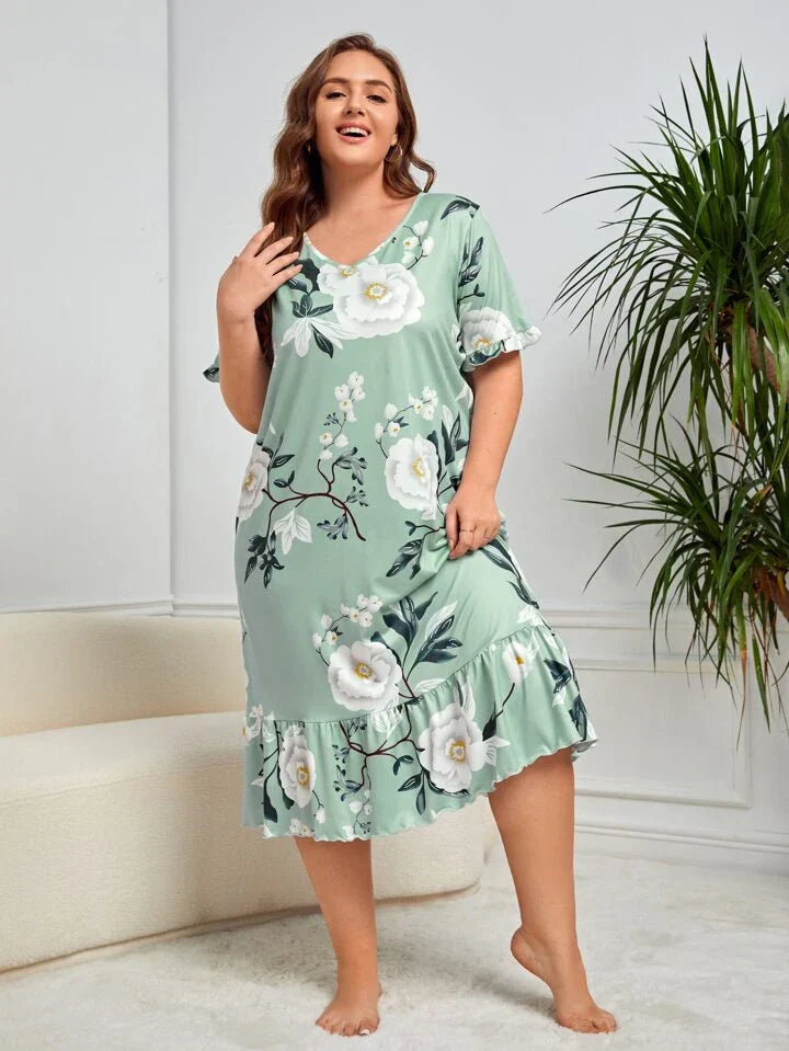 Floral Print Nighty for Beautiful Night