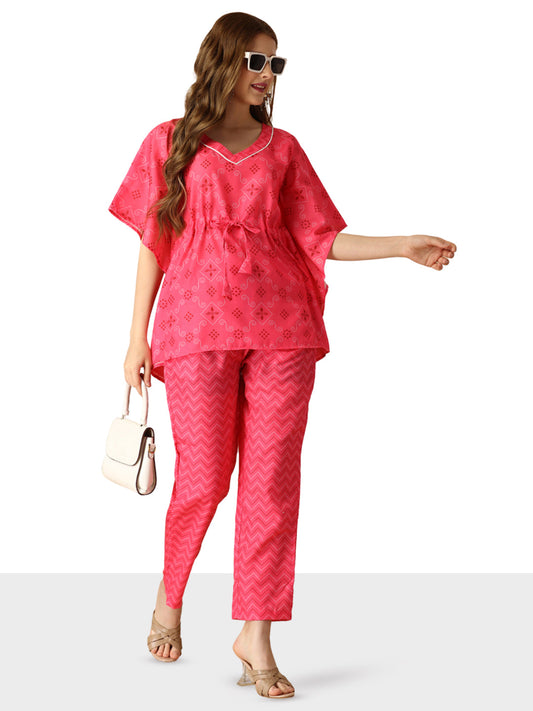 Celestial Pink Cotton Kaftan