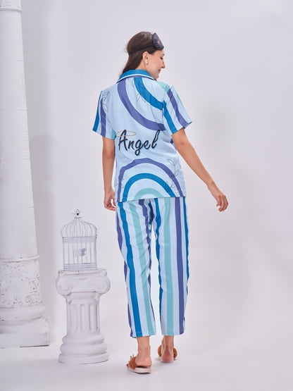 COMBO (3 Piece) Angel Back Printed Pyjama Set| Womens pjs (Short & Full Bottom)