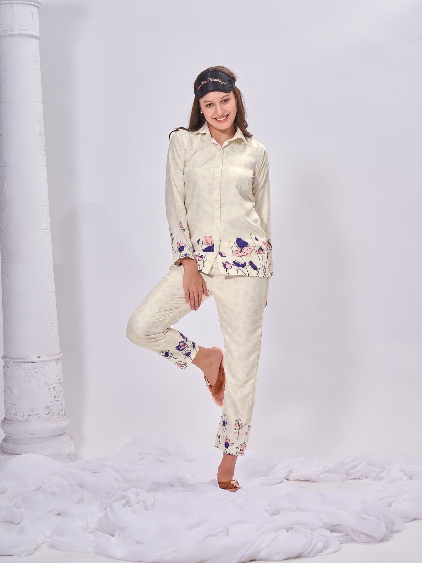 Pearl Touch Premium Luxury Printed Pyjama Set| Womens pjs