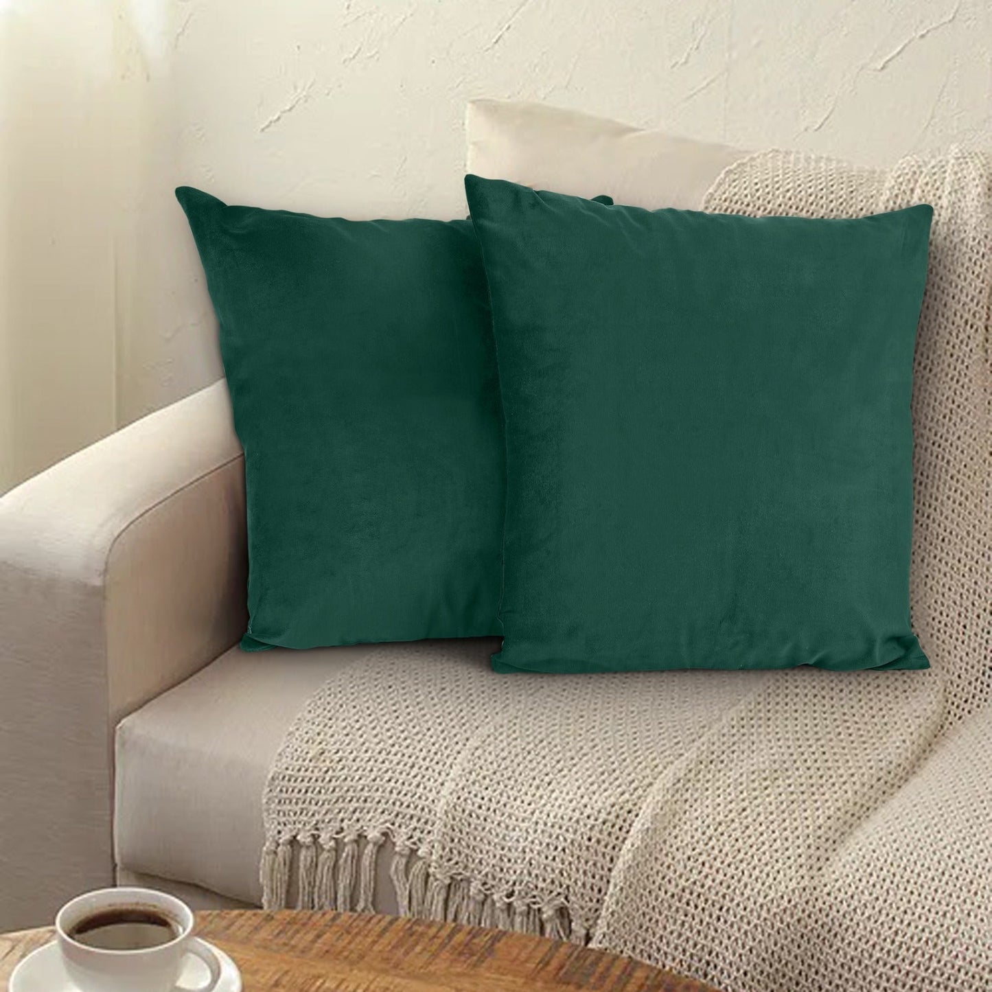 Ultra Premium Velvet Cushion Covers Set Of 2 Pieces, 18x18 inches (45x45 cm)