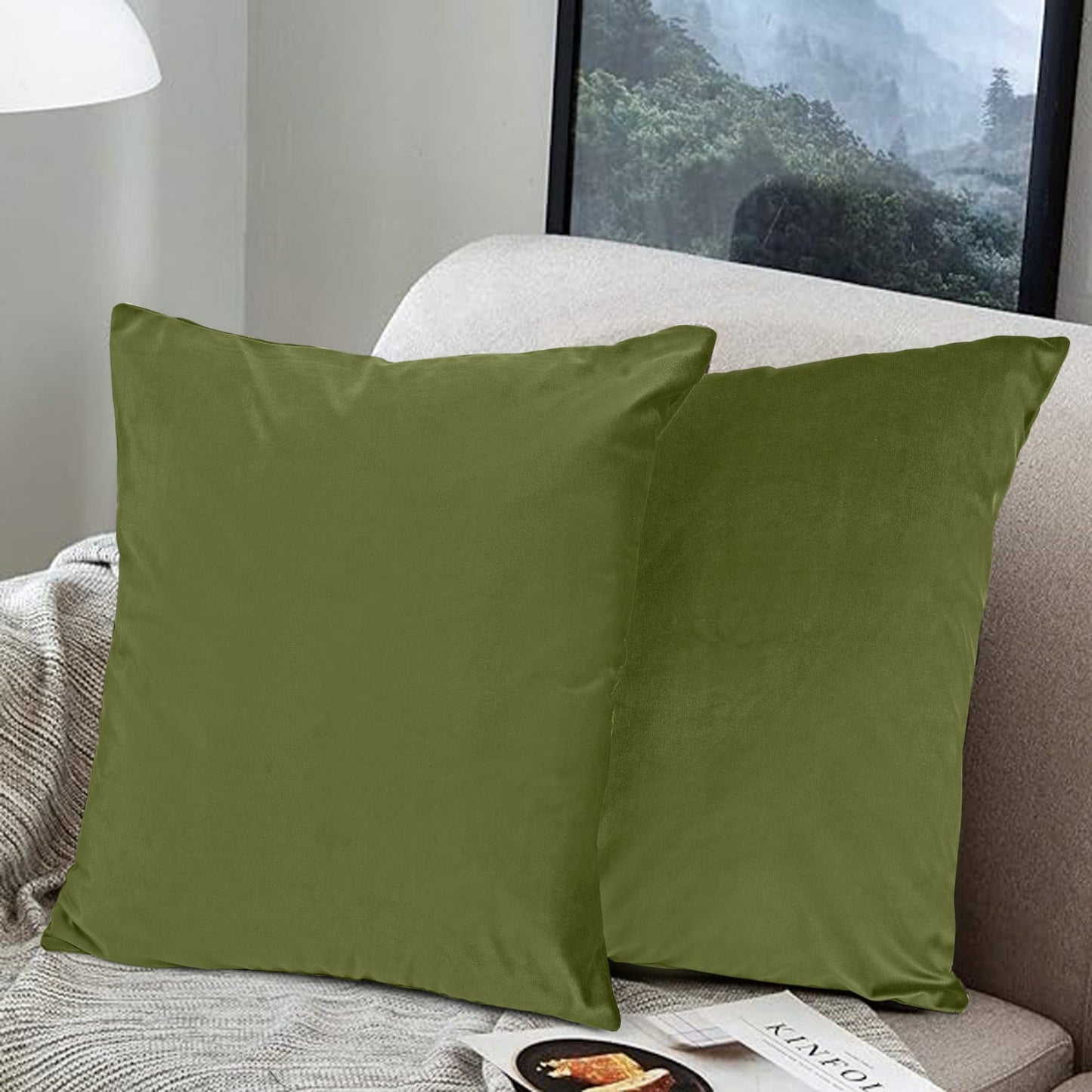 Ultra Premium Velvet Cushion Covers Set Of 2 Pieces, 18x18 inches (45x45 cm)