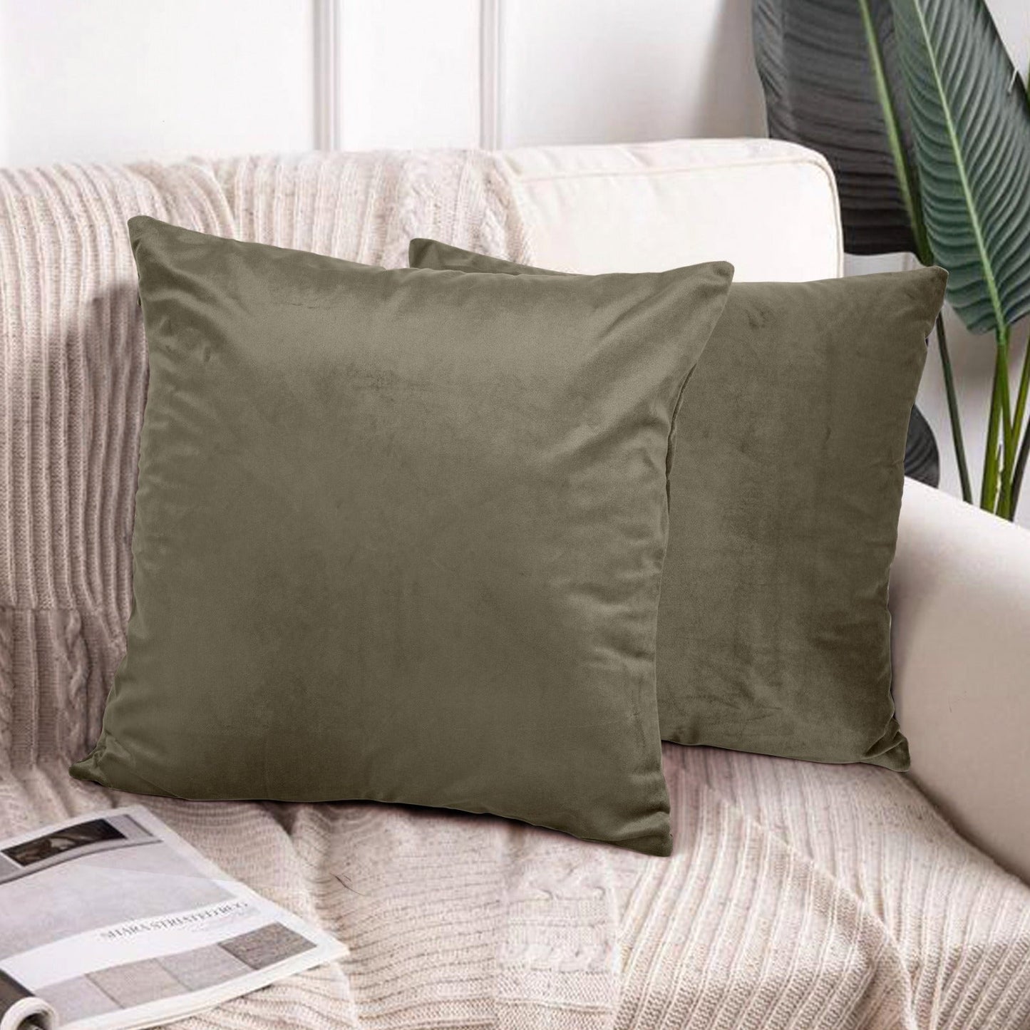 Ultra Premium Velvet Cushion Covers Set Of 2 Pieces, 18x18 inches (45x45 cm)