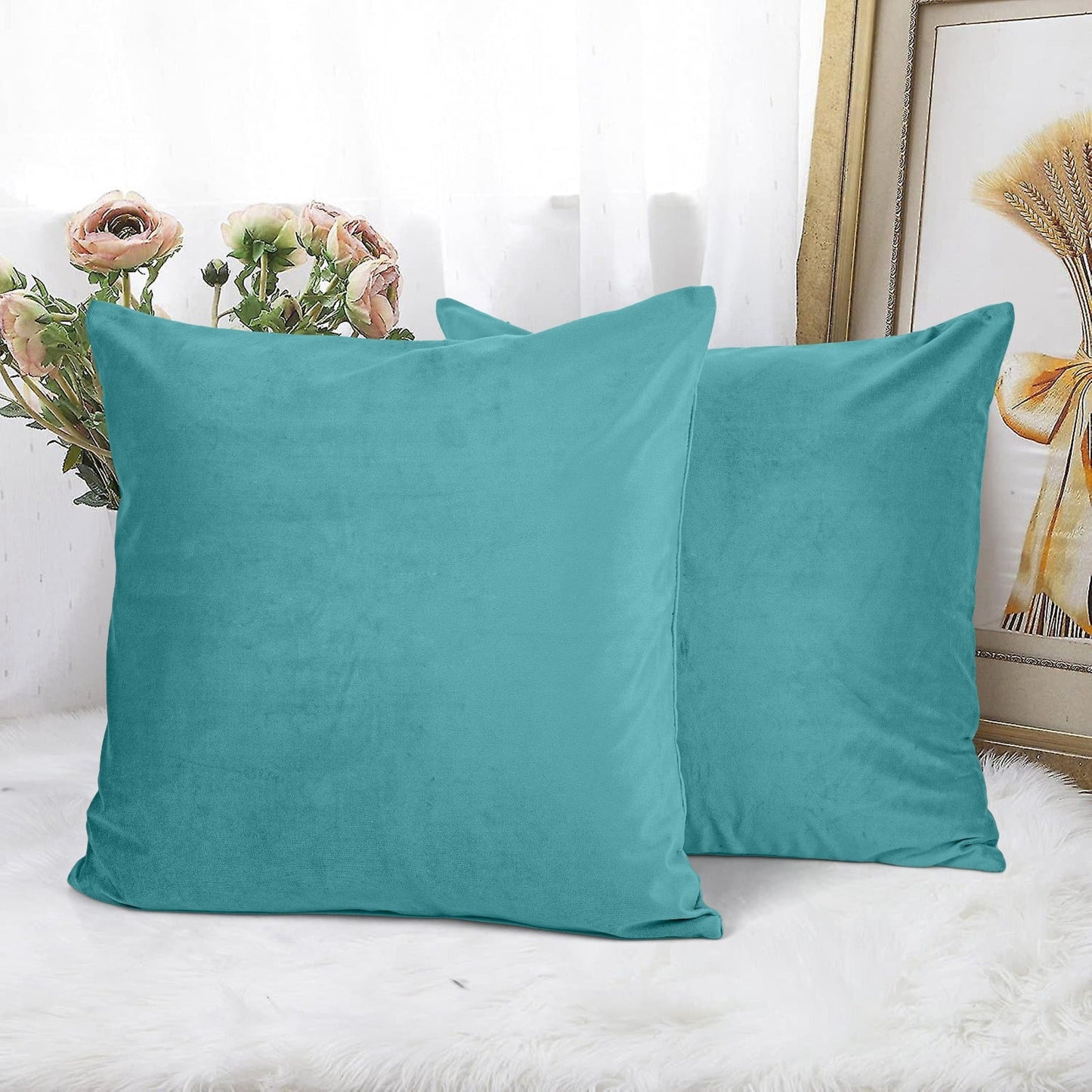 Ultra Premium Velvet Cushion Covers Set Of 2 Pieces, 18x18 inches (45x45 cm)