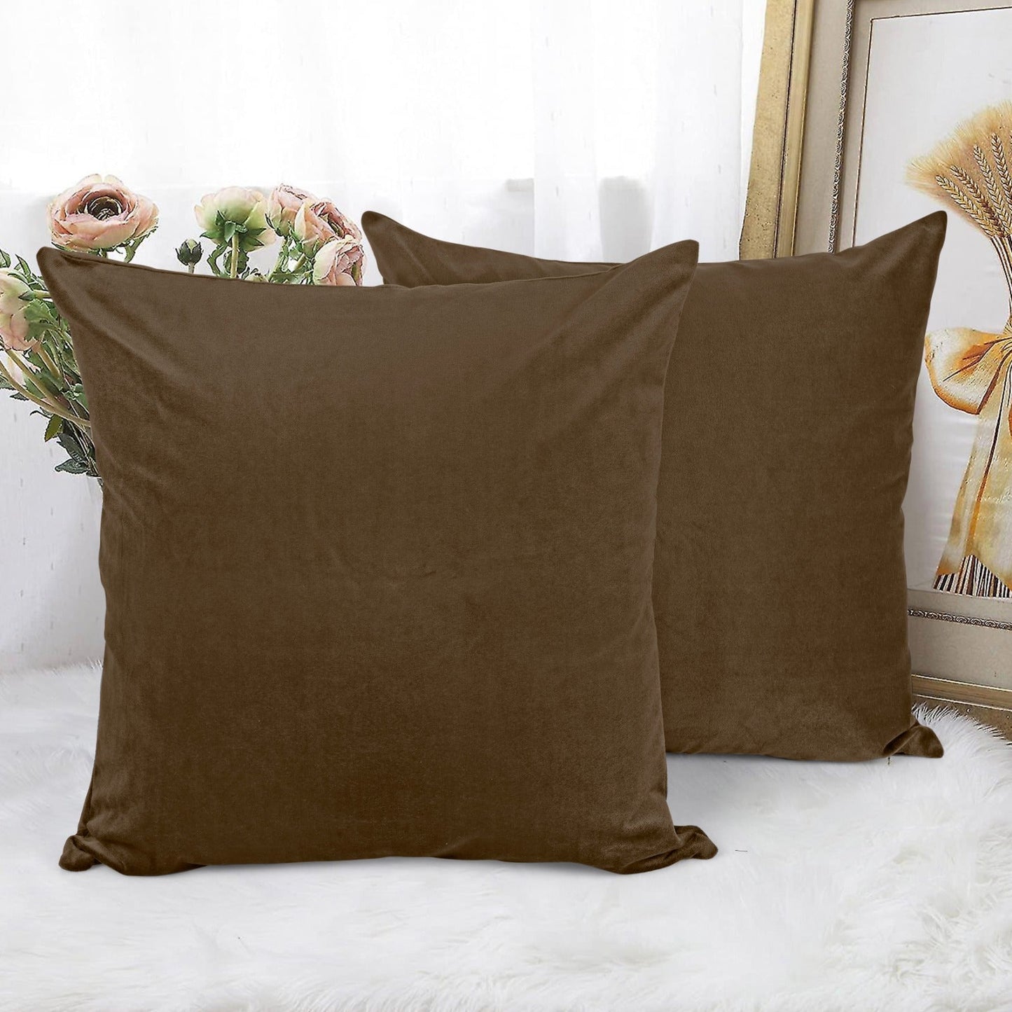 Ultra Premium Velvet Cushion Covers Set Of 2 Pieces, 18x18 inches (45x45 cm)