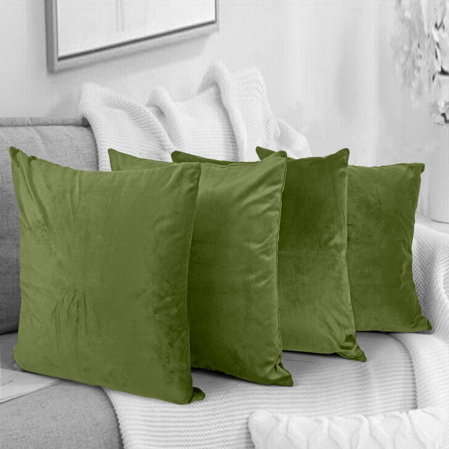 Ultra Premium Velvet Cushion Covers Set Of 4 Pieces, 18x18 inches (45x45 cm)