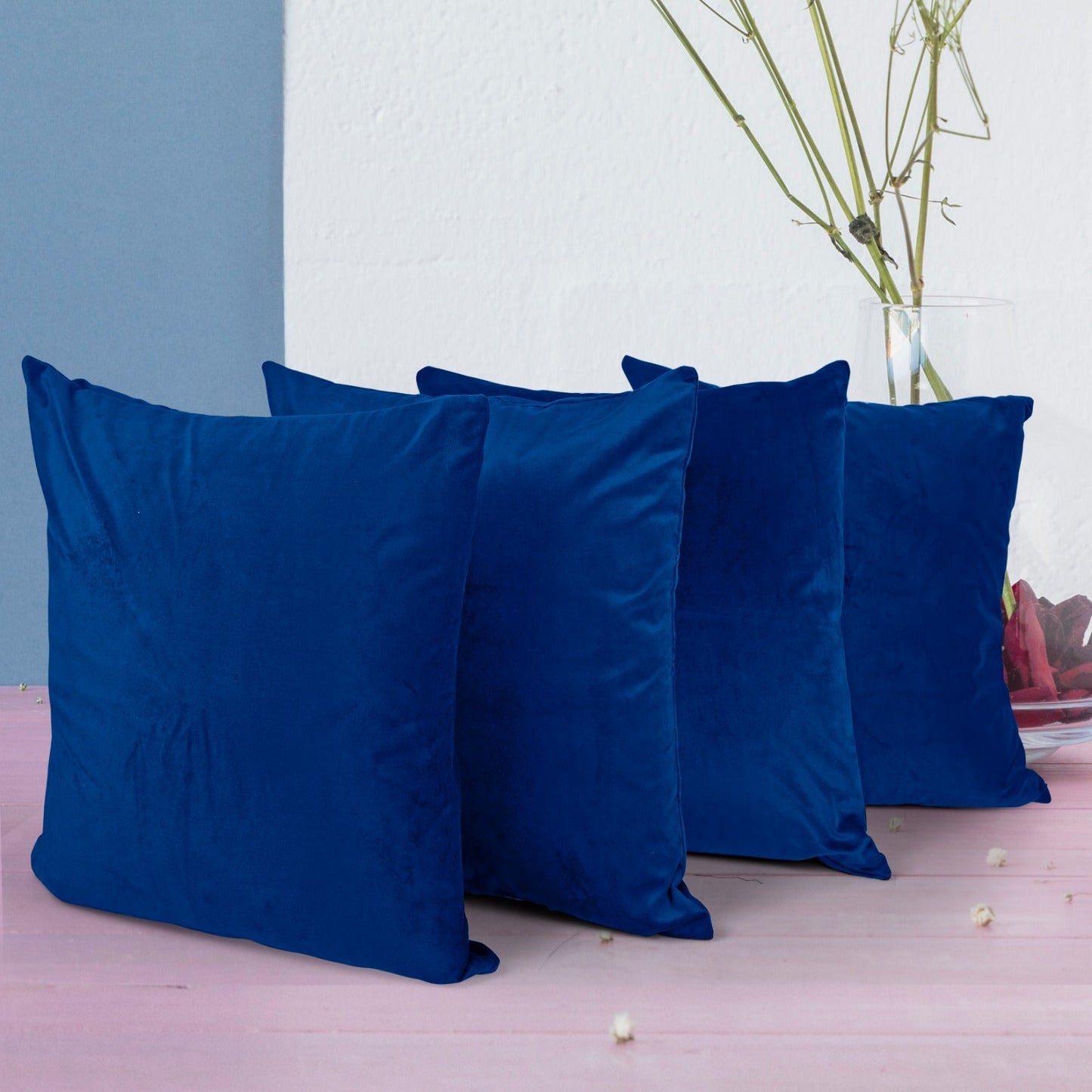 Ultra Premium Velvet Cushion Covers Set Of 4 Pieces, 18x18 inches (45x45 cm)