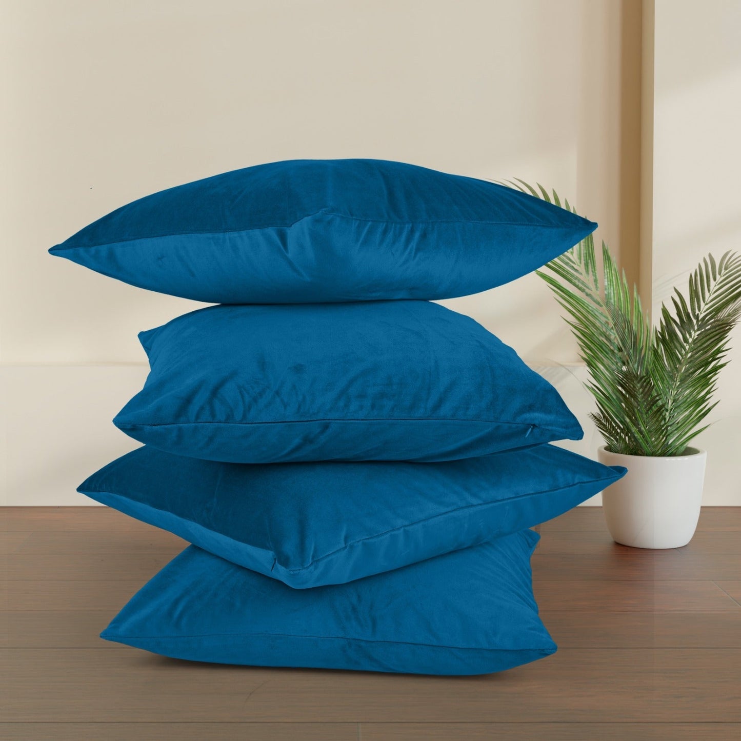 Ultra Premium Velvet Cushion Covers Set Of 4 Pieces, 18x18 inches (45x45 cm)